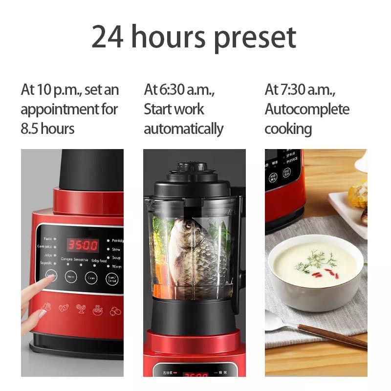 Eascandy 1.75L Heated Countertop Blender Make Hot Soups or Frozen Fruit Smoothie Blender with Preset Function, Red - Eascandy