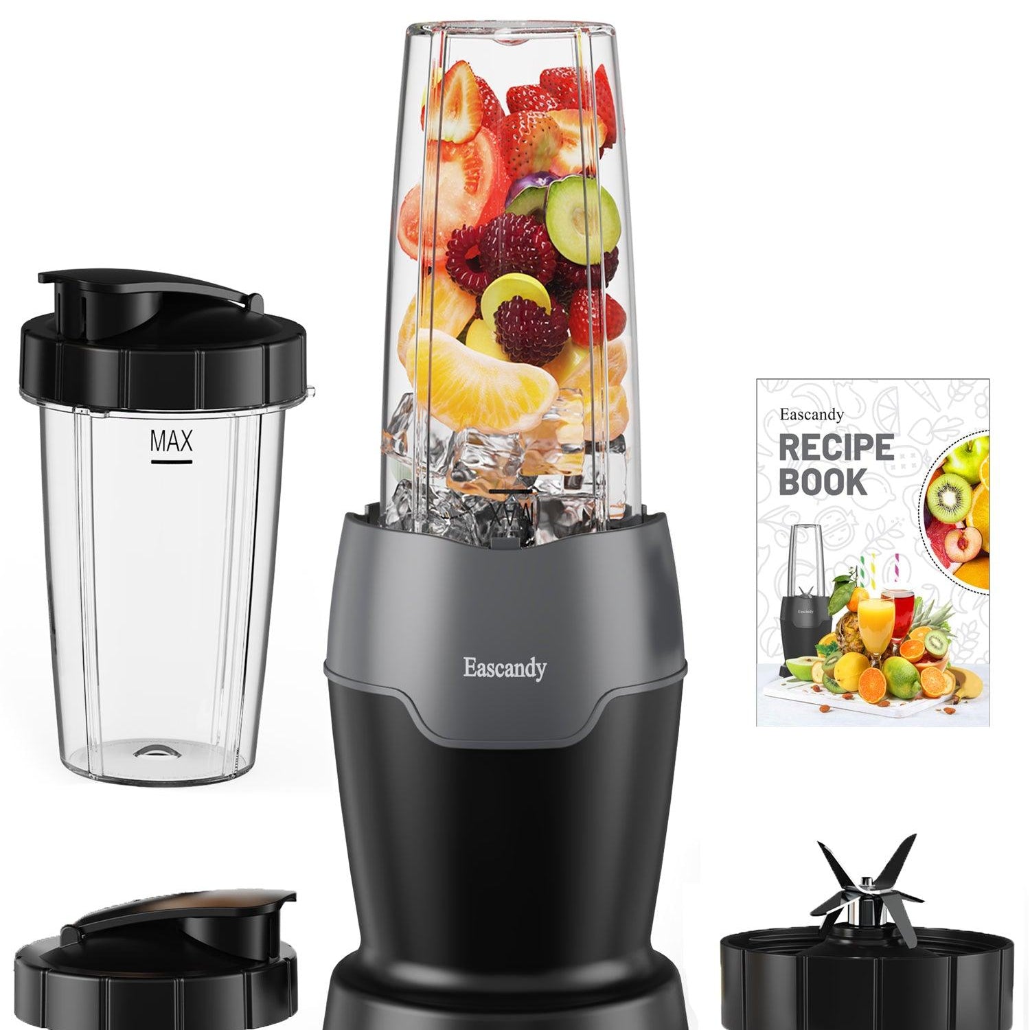 Eascandy 7 in 1 Set 900 Watts Smoothie Blender for Shakes and Smoothies with Milk Frother - Eascandy